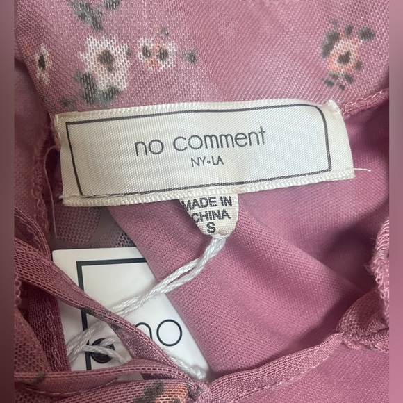 No Comment Floral Fit and Flare Mauve Mini Dress Womens Small - Picture 4 of 4